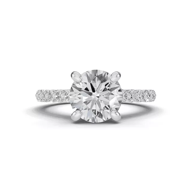 Tradition Shared Prong Pavé Lab Cathedral Engagement Ring (1/2ct. tw.)