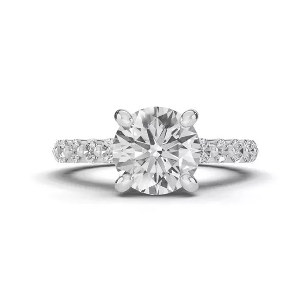 Tradition Shared Prong Pavé Lab Cathedral Engagement Ring (.70ct. tw.)