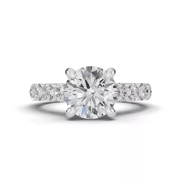 Tradition Shared Prong Pavé Lab Cathedral Engagement Ring (.95ct. tw.)