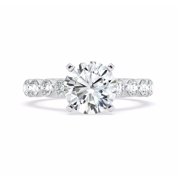 Tradition Shared Prong Pavé Lab Cathedral Engagement Ring (.95ct. tw.)