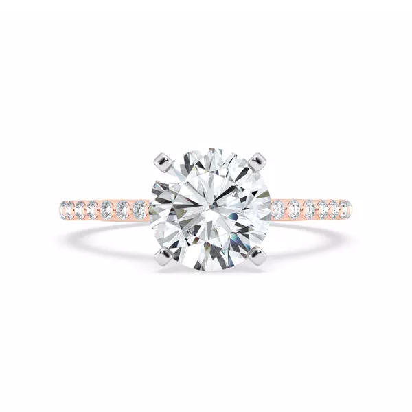 Tradition Hidden Halo Pavé Lab Shared Prong Cathedral Engagement Ring (.35ct. tw.)