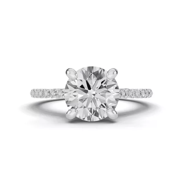 Tradition Hidden Halo Pavé Lab Shared Prong Cathedral Engagement Ring (.35ct. tw.)