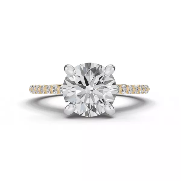 Tradition Hidden Halo Pavé Lab Shared Prong Cathedral Engagement Ring (.35ct. tw.)