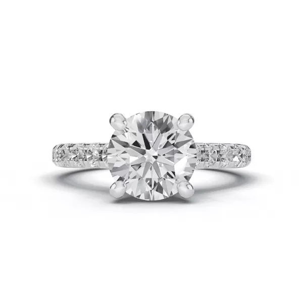 Signature Hearts & Arrows Classic Pavé Cathedral Lab Engagement Ring (.45ct. tw.)