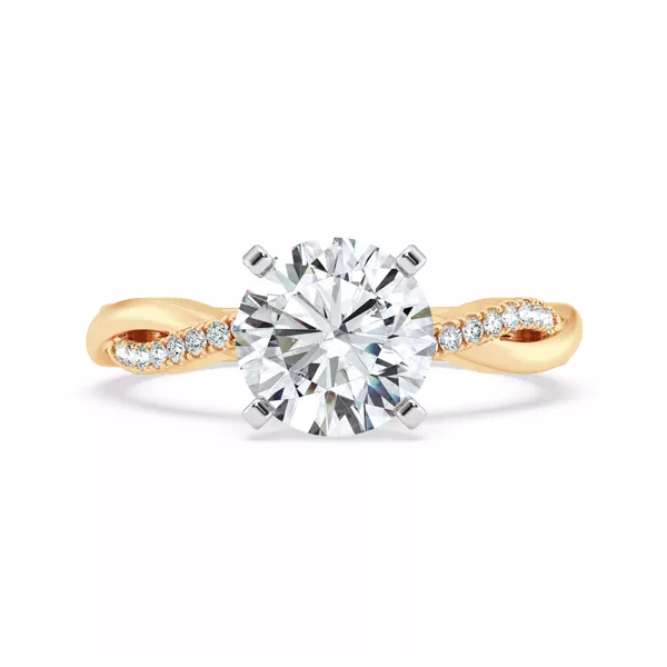 Signature Hearts & Arrows Pavé Twist Engagement Ring With Hidden Halo Lab Engagement Ring