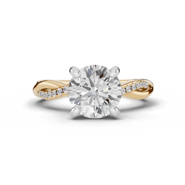 Signature Hearts & Arrows Pavé Twist Hidden Halo Lab Ring