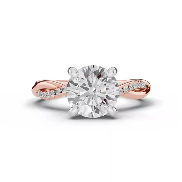 Signature Hearts & Arrows Pavé Twist Engagement Ring With Hidden Halo Lab Engagement Ring