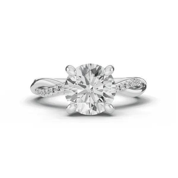 Signature Hearts & Arrows Pavé Twist Hidden Halo Lab Ring