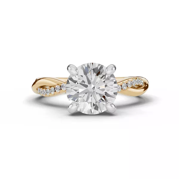 Signature Hearts & Arrows Pavé Twist Engagement Ring With Hidden Halo Lab Engagement Ring