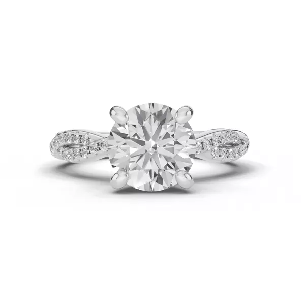 Signature Hearts & Arrows Pavé Spiral Lab Engagement Ring