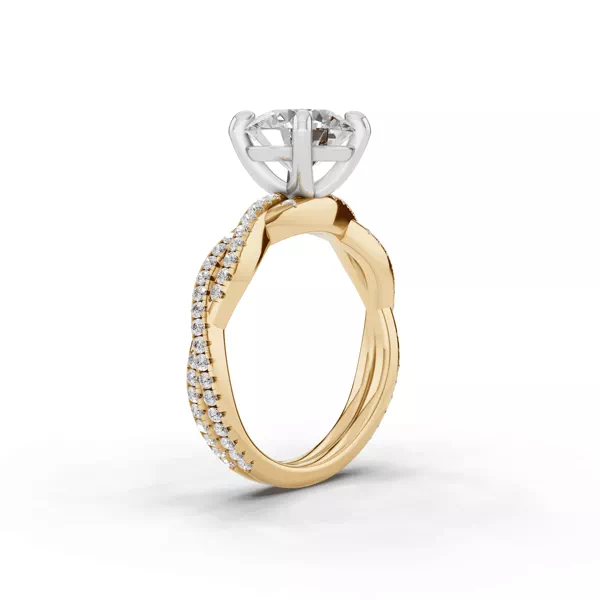 Signature Hearts & Arrows Pavé Spiral Lab Engagement Ring