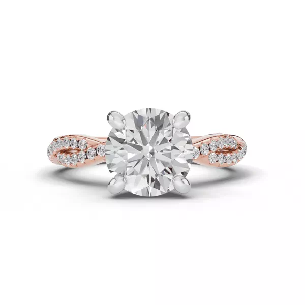 Signature Hearts & Arrows Pavé Spiral Lab Engagement Ring