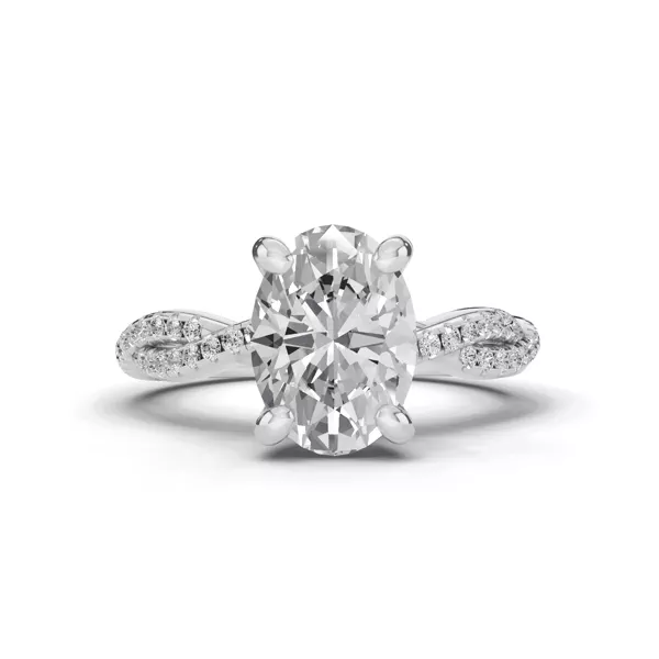 Signature Hearts & Arrows Pavé Spiral Lab Engagement Ring