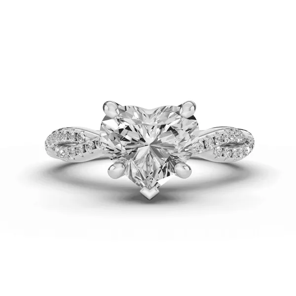 Signature Hearts & Arrows Pavé Spiral Lab Engagement Ring