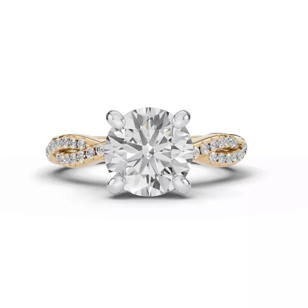 Signature Hearts & Arrows Pavé Spiral Lab Engagement Ring