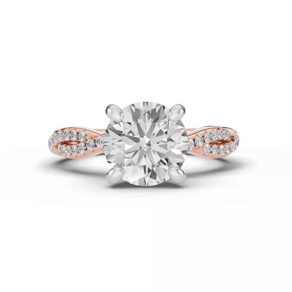 Signature Hearts & Arrows Pavé Spiral Hidden Halo Lab Engagement Ring