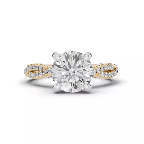 Signature Hearts & Arrows Pavé Spiral Hidden Halo Lab Engagement Ring