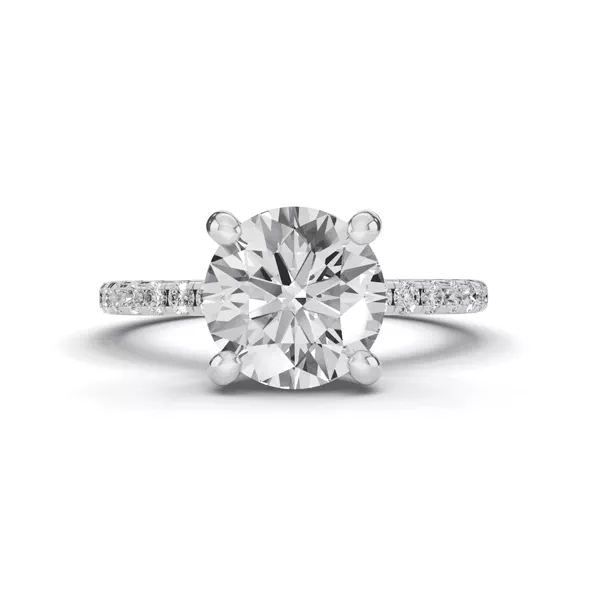 Signature Hearts & Arrows Pavé Lab Engagement Ring (1/4ct. tw.)