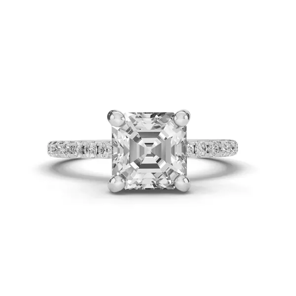 Signature Hearts & Arrows Pavé Lab Engagement Ring (1/4ct. tw.)
