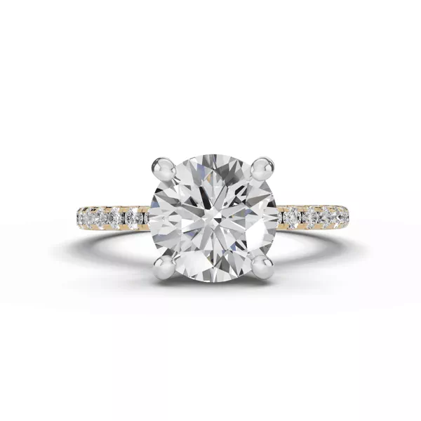 Signature Hearts & Arrows Pavé Lab Engagement Ring (1/4ct. tw.)