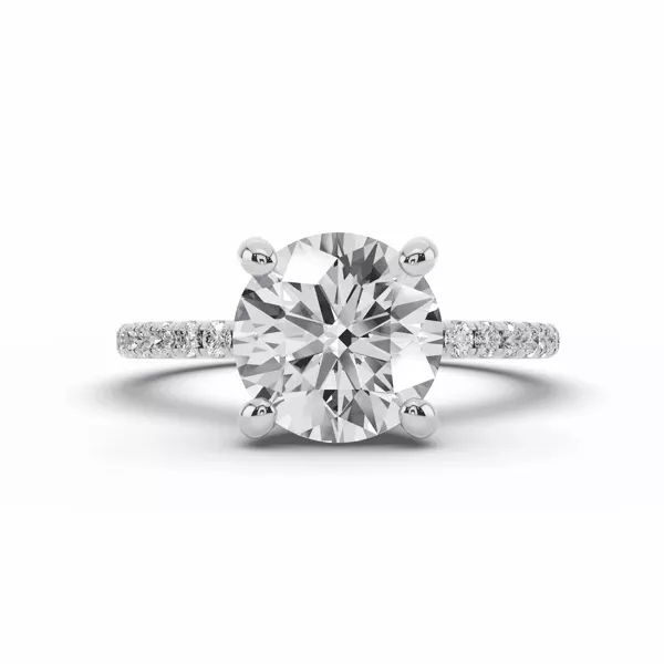 Signature Hearts & Arrows Classic Hidden Halo Pavé Lab Engagement Ring (1/4ct. tw.)