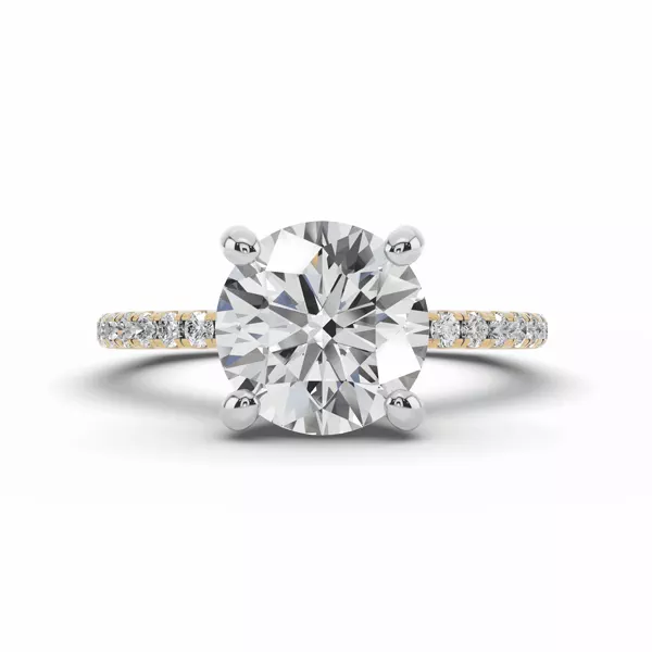 Signature Hearts & Arrows Pavé Lab Euroshank Hidden Halo Engagement Ring (¼ ct. tw.)