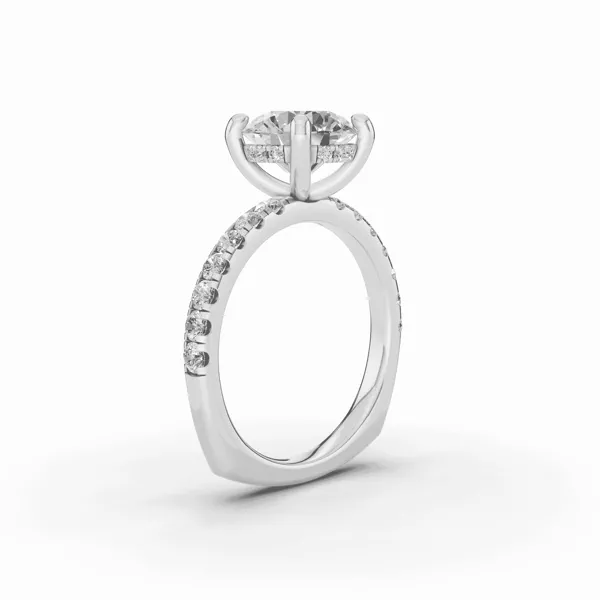 Signature Hearts & Arrows Pavé Lab Euroshank Hidden Halo Engagement Ring (½ ct. tw.)