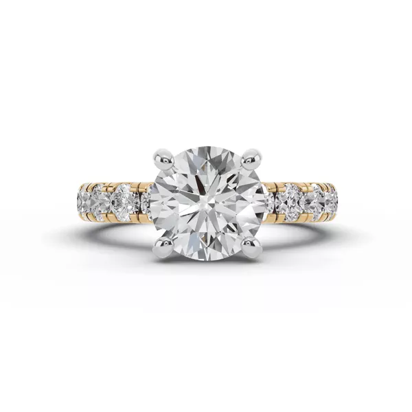 Signature Hearts & Arrows Pavé Lab Euroshank Hidden Halo Engagement Ring (1 ct. tw.)