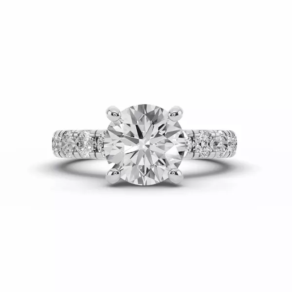 Signature Hearts & Arrows Pavé Lab Euroshank Hidden Halo Engagement Ring (1 ct. tw.)
