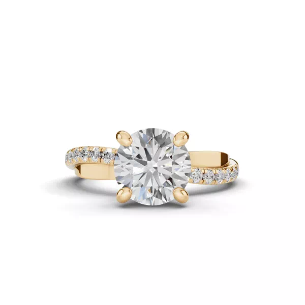 Interlocking Pavé Lab Diamond Ring