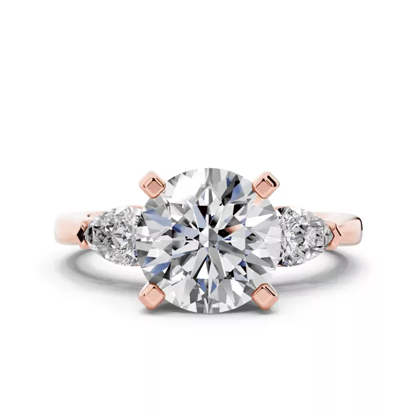 Madison Three-Stone Lab Pear Ring
