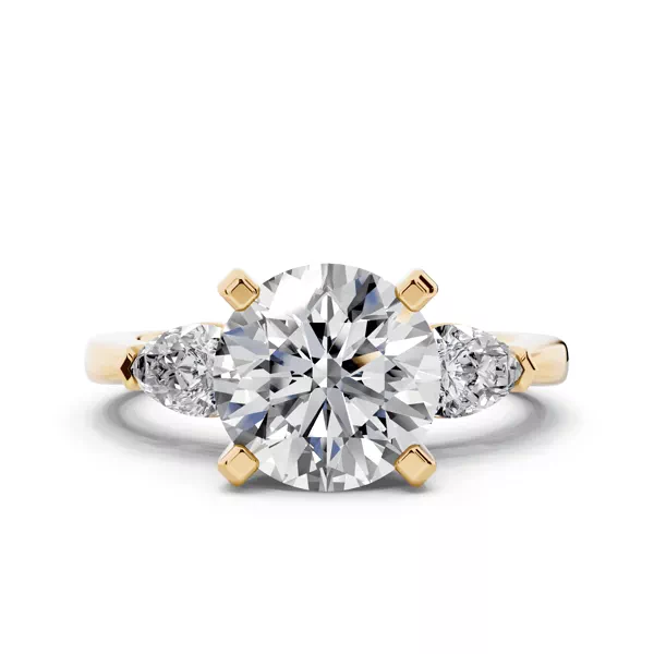 Madison Three-Stone Lab Pear Ring