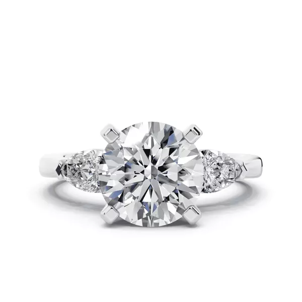 Madison Three-Stone Lab Pear Ring