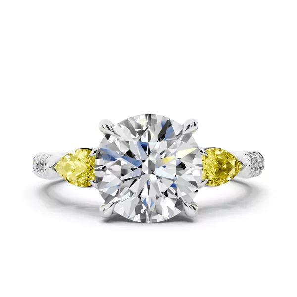 Setting Capri Yellow Sapphire Three-Stone Lab Pavé Pear (0.65 ct. tw.)