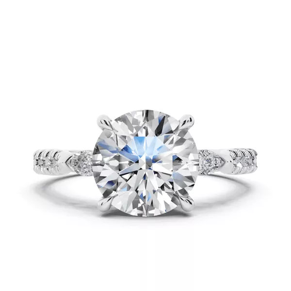 Setting Capri Pear Three-Stone Lab Diamond (0.45 ct. tw.)