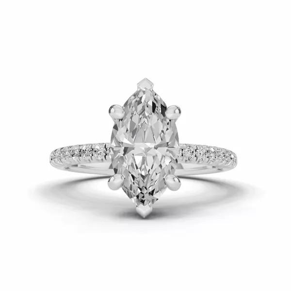 Tradition Lab Pavé Engagement Ring (1/5ct tw.) With 1.01 Carat Marquise Diamond