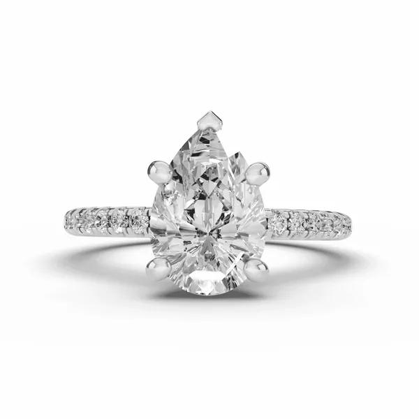 Tradition Lab Pavé Engagement Ring (1/5ct tw.) With 1.04 Carat Pear Diamond