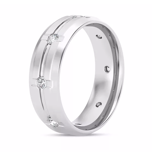 Grooved Diamond Eternity Band (7mm)
