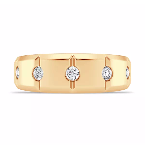 Grooved Tapered Diamond Band (7mm)