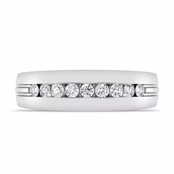 Channel-Set Grooved Diamond Band (6.4mm)