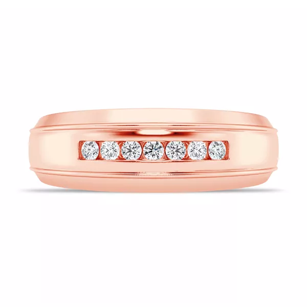 Grooved Channel-Set Diamond Band (7.5mm)