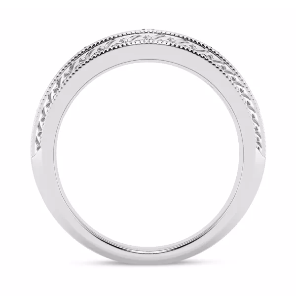 Engraved Diamond Milgrain Band (7.5mm)