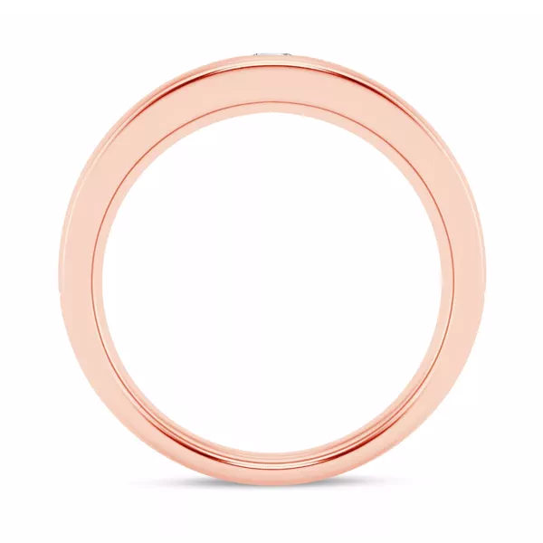 Grooved Diamond Solitaire Band (7mm)