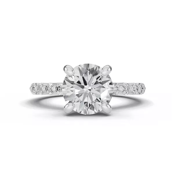 Signature Hearts & Arrows Hidden Halo Shared Prong Engagement Ring (.60ct. tw.)