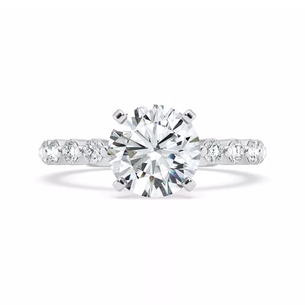 Signature Hearts & Arrows Hidden Halo Shared Prong Engagement Ring (.80ct. tw.)