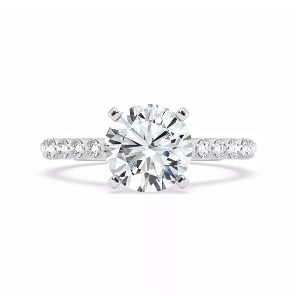Signature Hearts & Arrows Shared Prong Cathedral Engagement Ring (1/2ct. tw.)