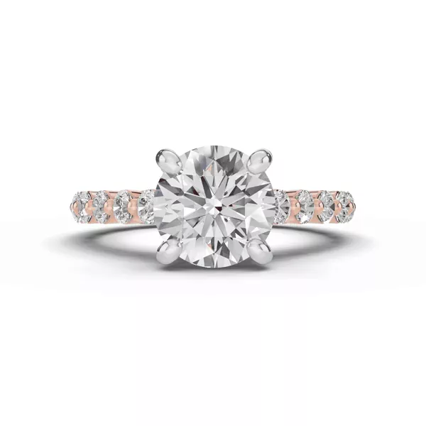 Signature Hearts & Arrows Shared Prong Cathedral Engagement Ring (.70ct. tw.)