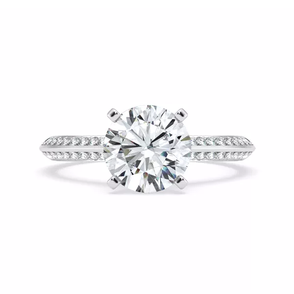 Signature Hearts & Arrows Pavé Knife-Edge Cathedral Engagement Ring 