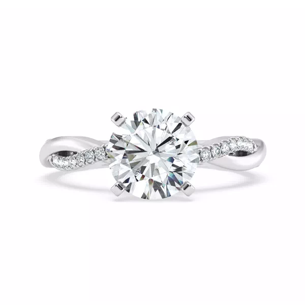 Signature Hearts & Arrows Pavé Twist Engagement Ring With Hidden Halo Engagement Ring