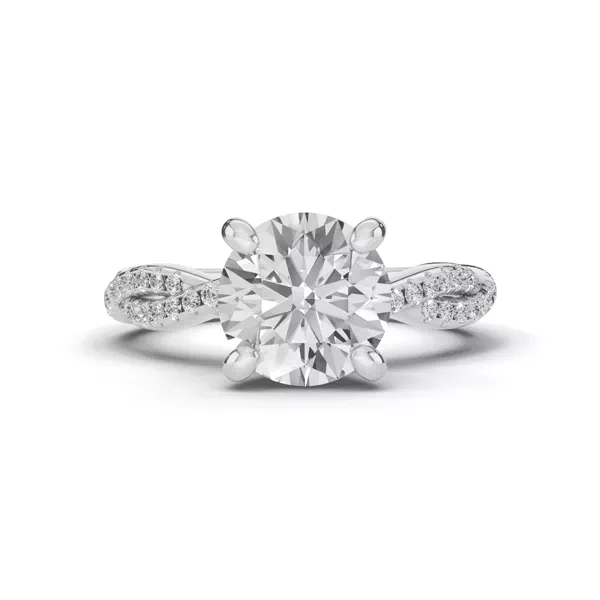 Signature Hearts & Arrows Pavé Spiral Hidden Halo Engagement Ring